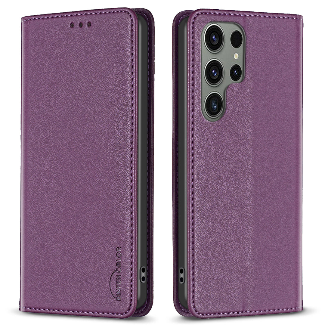 BINFEN COLOR BF18 For Samsung Galaxy S23 Ultra Magnetic Flip Leather Case Card Holder Stand Phone Cover BINFEN COLOR BF18 For Samsung Galaxy S23 Ultra Magnetic Flip Leather Case Card Holder Stand Phone Cover